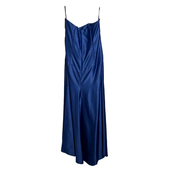 Jessica McClintock Women Maxi Bridal Dress Blue Strapless Prom‎ Gala Wedding 14 - Picture 2 of 11